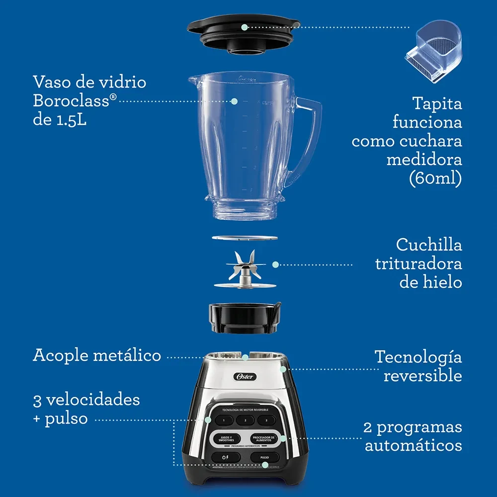 LICUADORA  TECNOLOGIA  REVERSIBLE  COLOR PLOMO  METALICO — miniatura 2