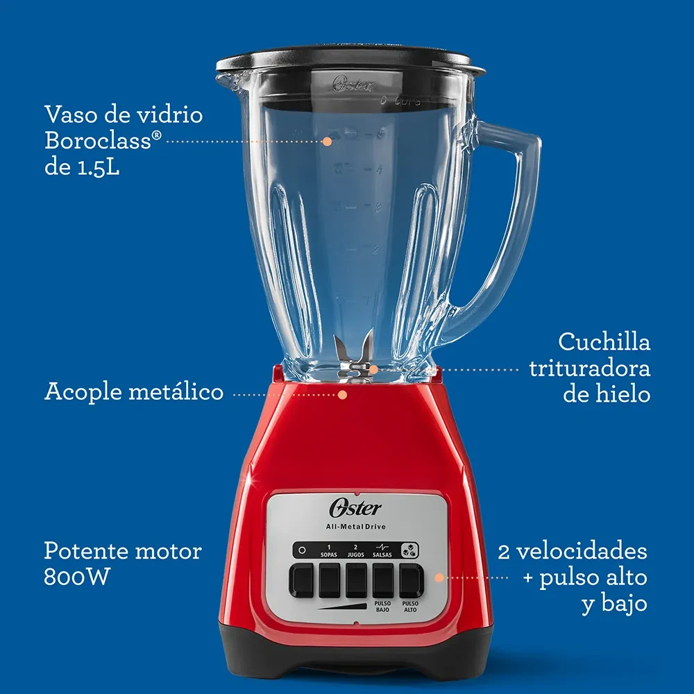 Licuadora OSTER 550W Roja — miniatura 3