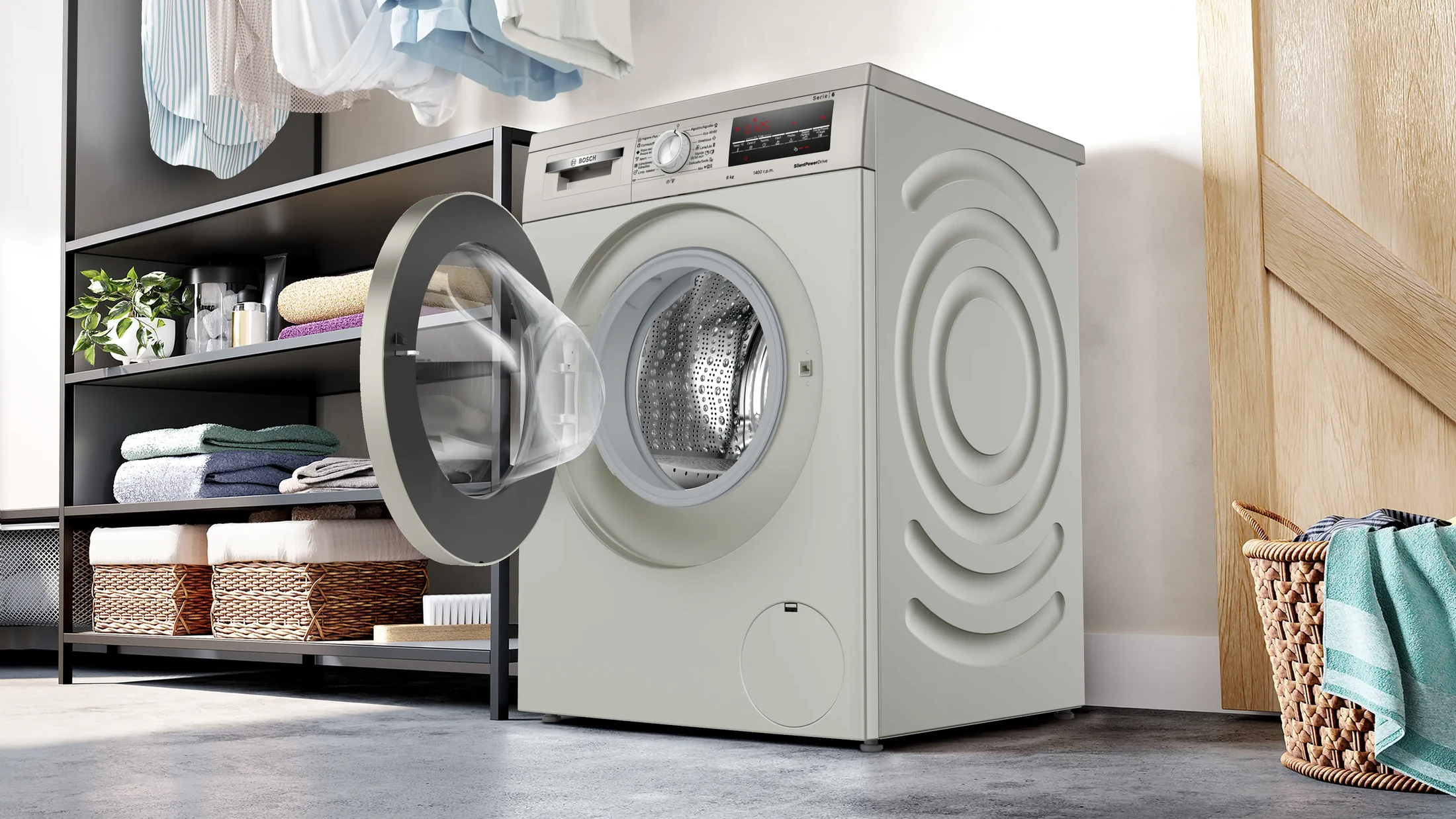 Lavadora BOSCH Acero Inox 9kg — miniatura 2
