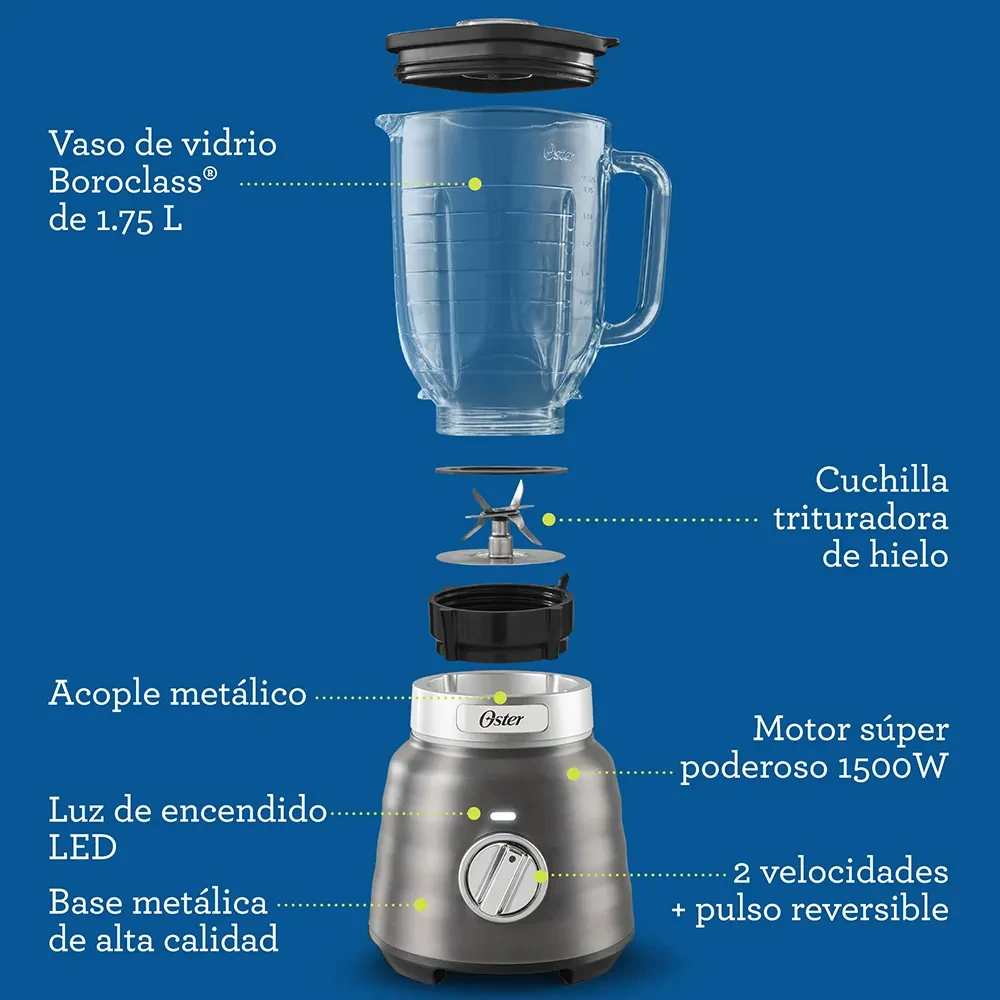 LICUADORA  OSTERIZER  MAX  2  VEL.  VIDRIO — miniatura 2