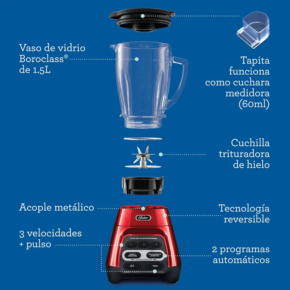 Licuadora OSTER Reversible Rojo — miniatura 4