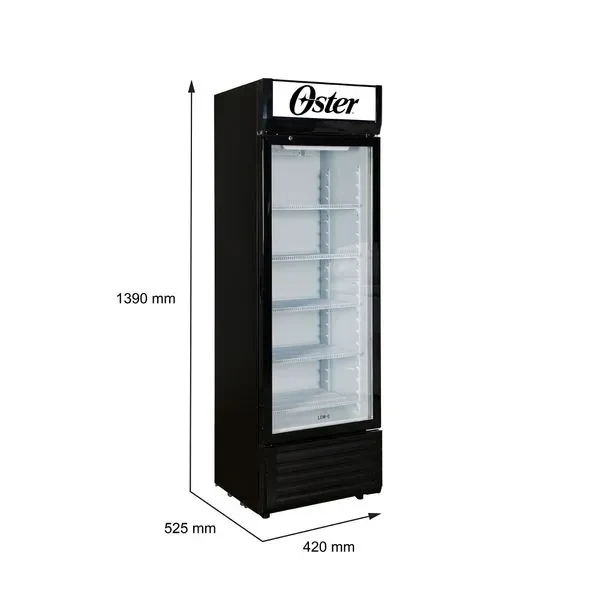 Vitrina Exhibidora Vertical 220L color Negro Cristal — miniatura 3
