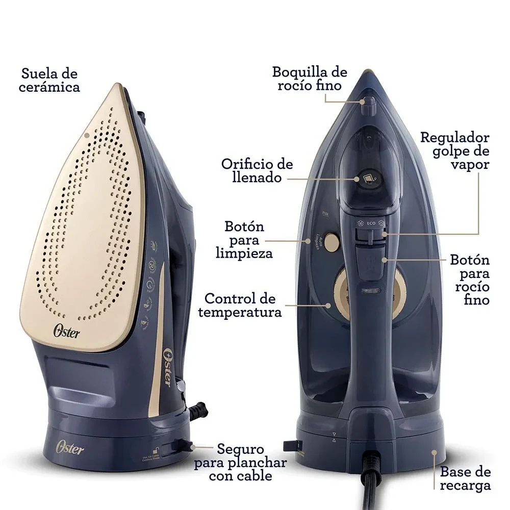 PLANCHA  A  VOPAR  INALAMBRICA  COLOR  AZUL — miniatura 6