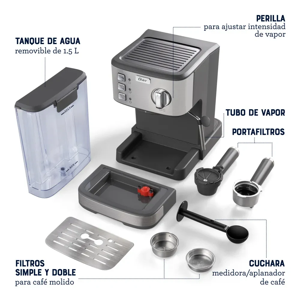 Cafetera OSTER Compacta DE  15BAR  DE  ACERO  INOX — miniatura 5