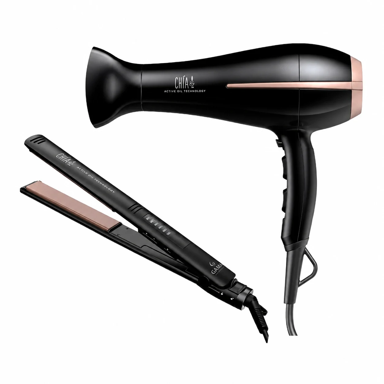 Set GAMA Chia Plancha Elegance Led+Secadora Bora — imagen 1