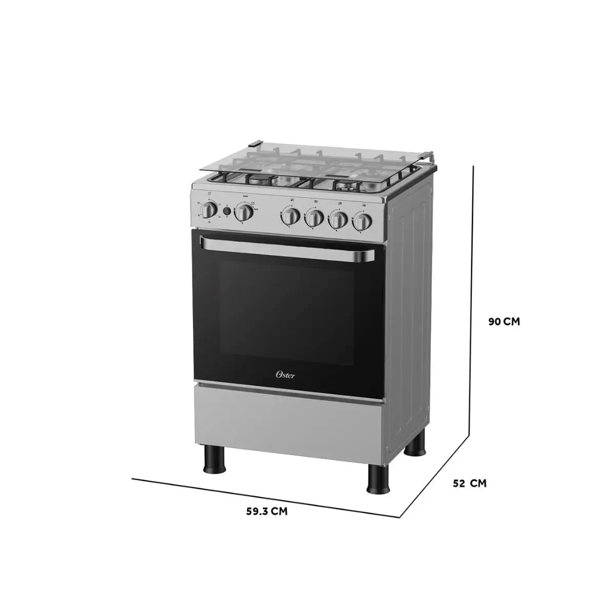 Cocina clásica Oster 4h inox con grill a gas — miniatura 3
