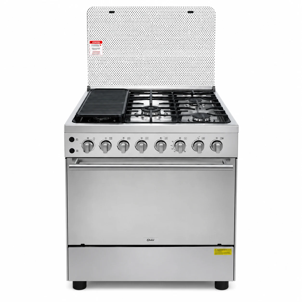 Cocina clásica Oster 5h 80 cm inox con grill a gas — imagen 1