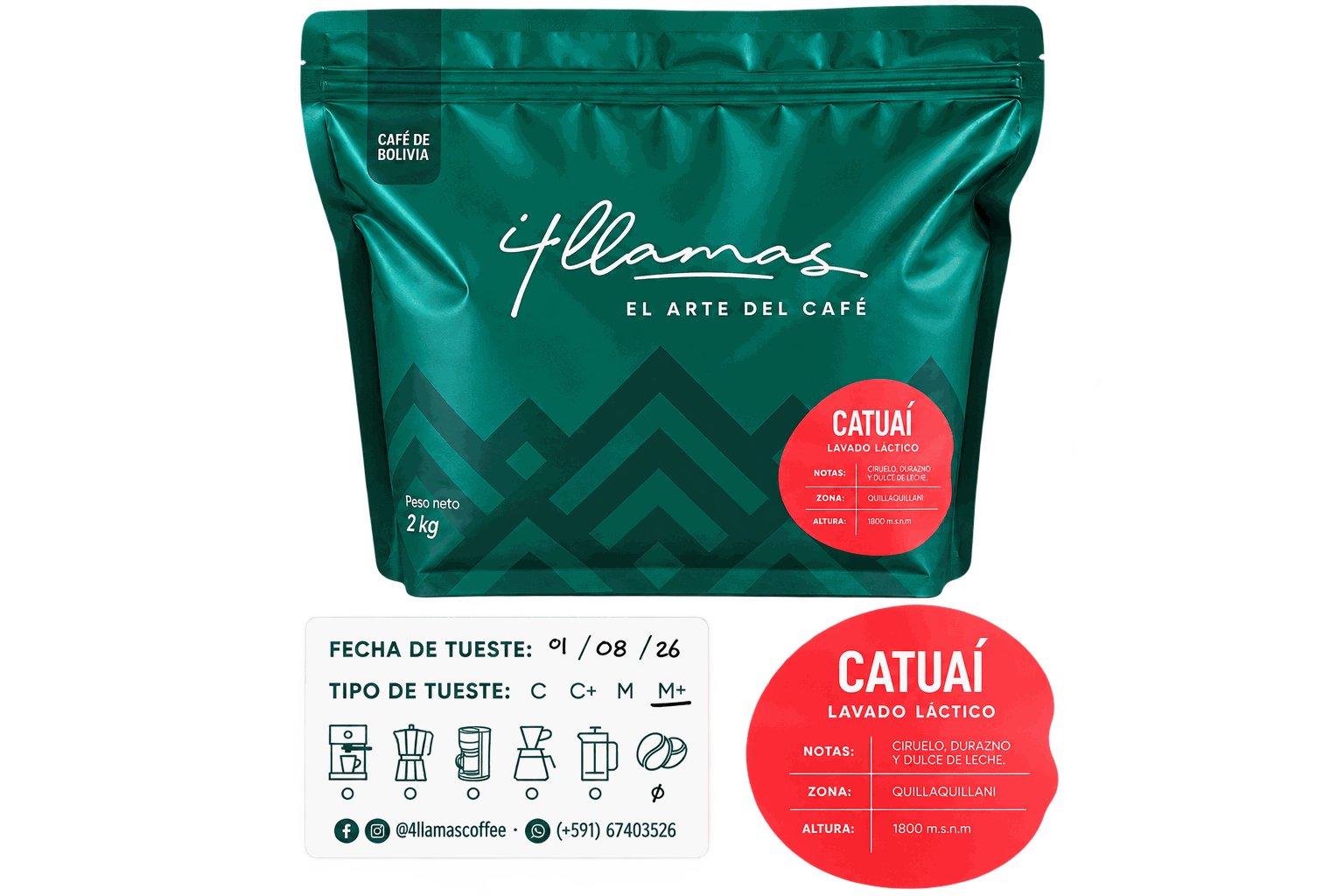 Grano de Café 4 LLAMAS 1Kilo — imagen 1