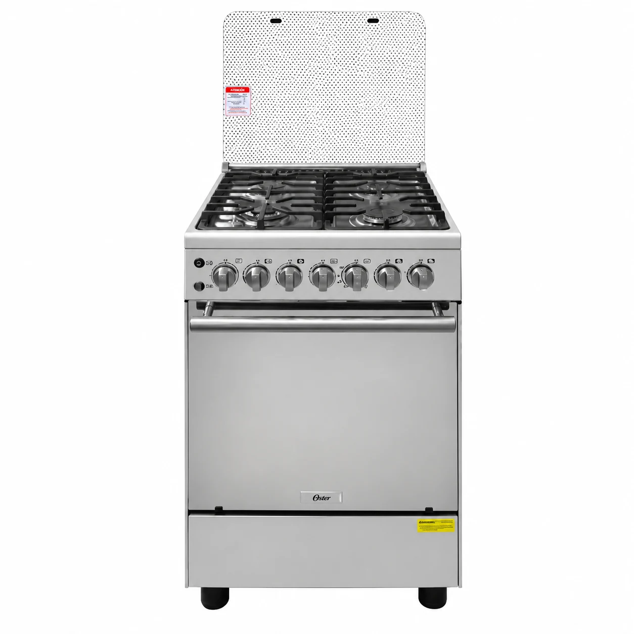 Cocina clasica Oster 4h 60 cm inox con grill a gas — imagen 1