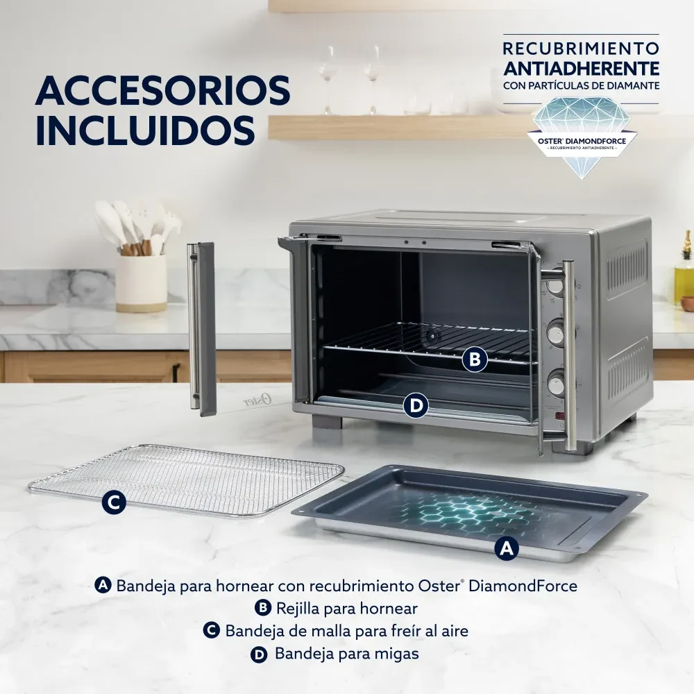 Horno Freidora De Aire Digital Oster 42 L Gris — miniatura 2