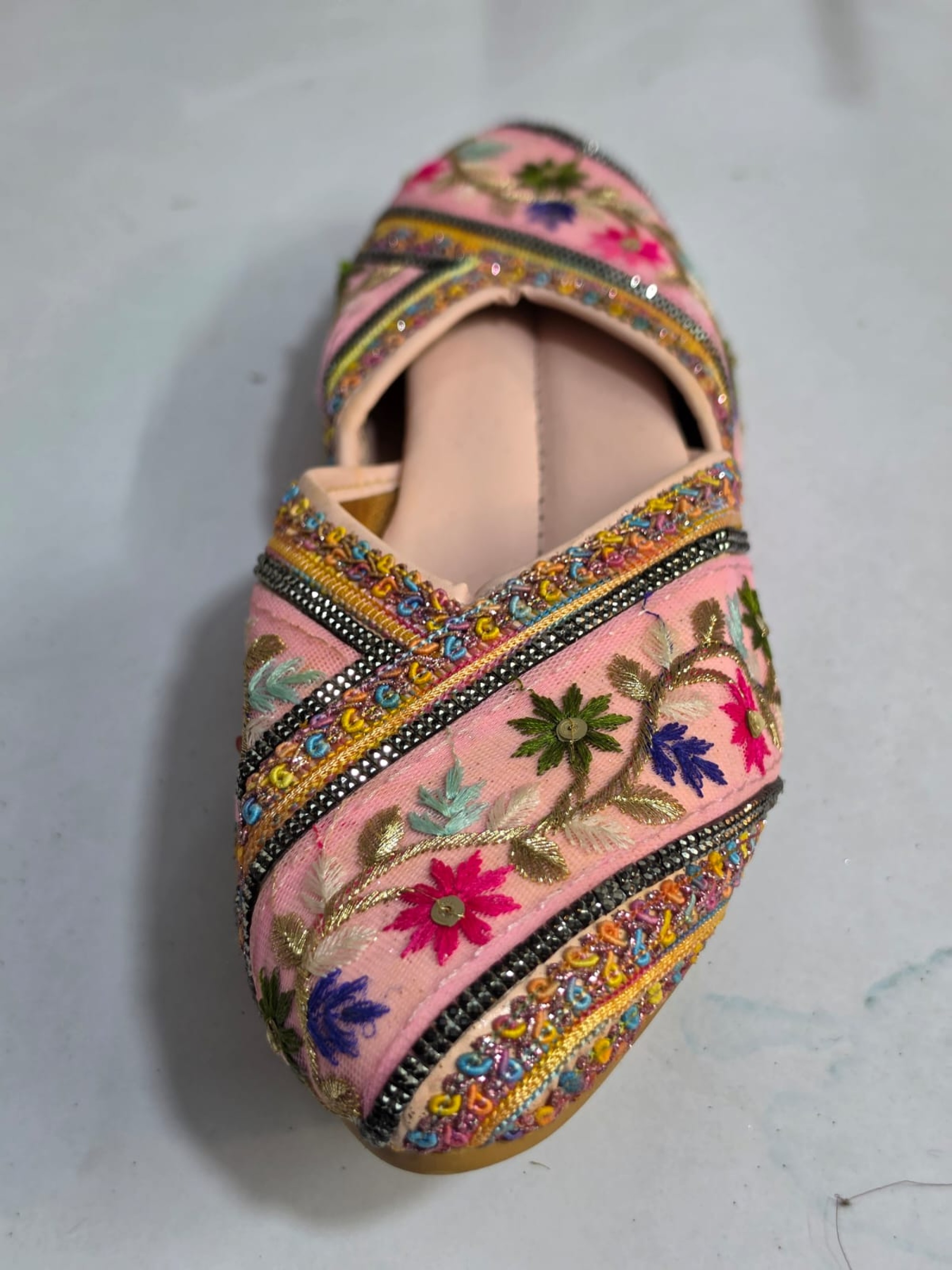 Homemade embroidery and beaded embellishments