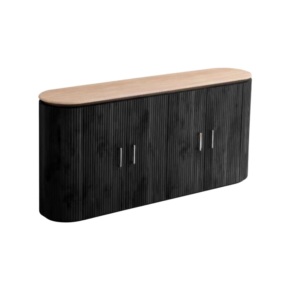 Kimberly Black Dressoir 180×40×85 Zwart Marmer Faux Marmer