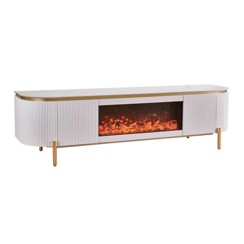 Aqua tv-meubel 200×50 wit/goud keramiek