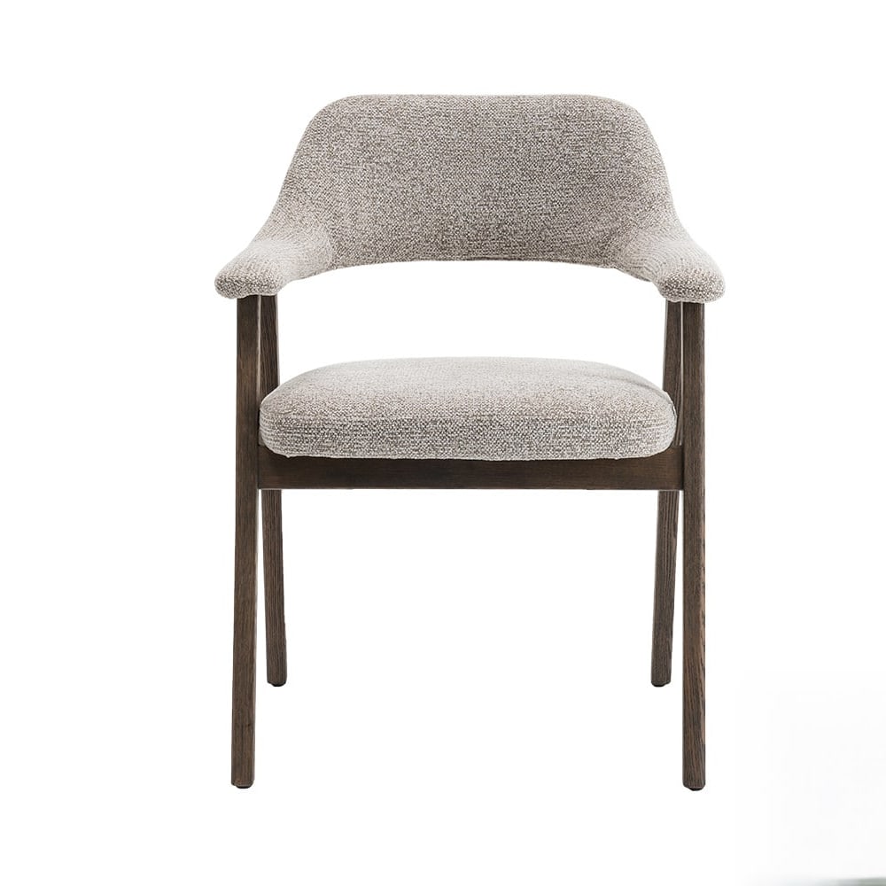 Stoel 'Coralie' Gerookte Massieve Eik Stof Ote Milan 130 Zand