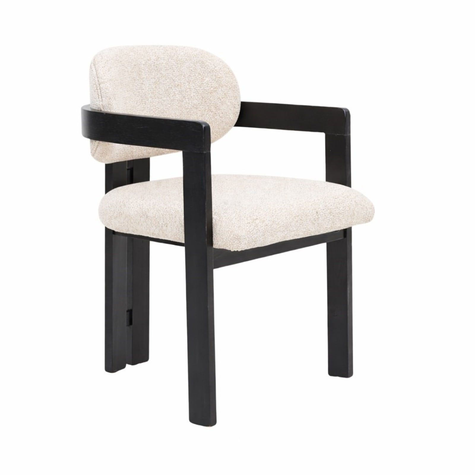 Dubai ZB-5576 Eetkamerstoel Zwart onderstel Crème — 1