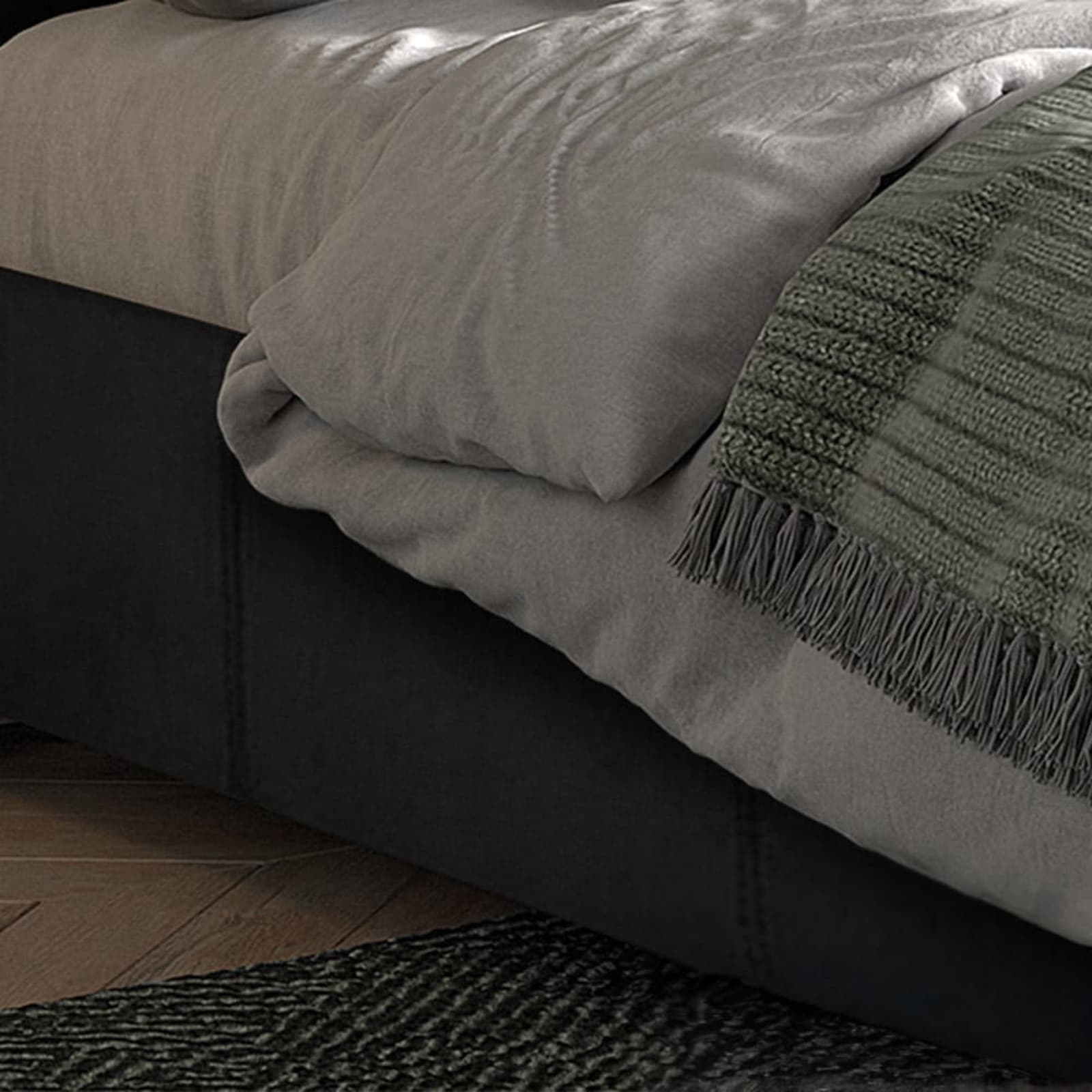Bed 'Roma' 140×200 met lattenbodem PU Zwart — 3