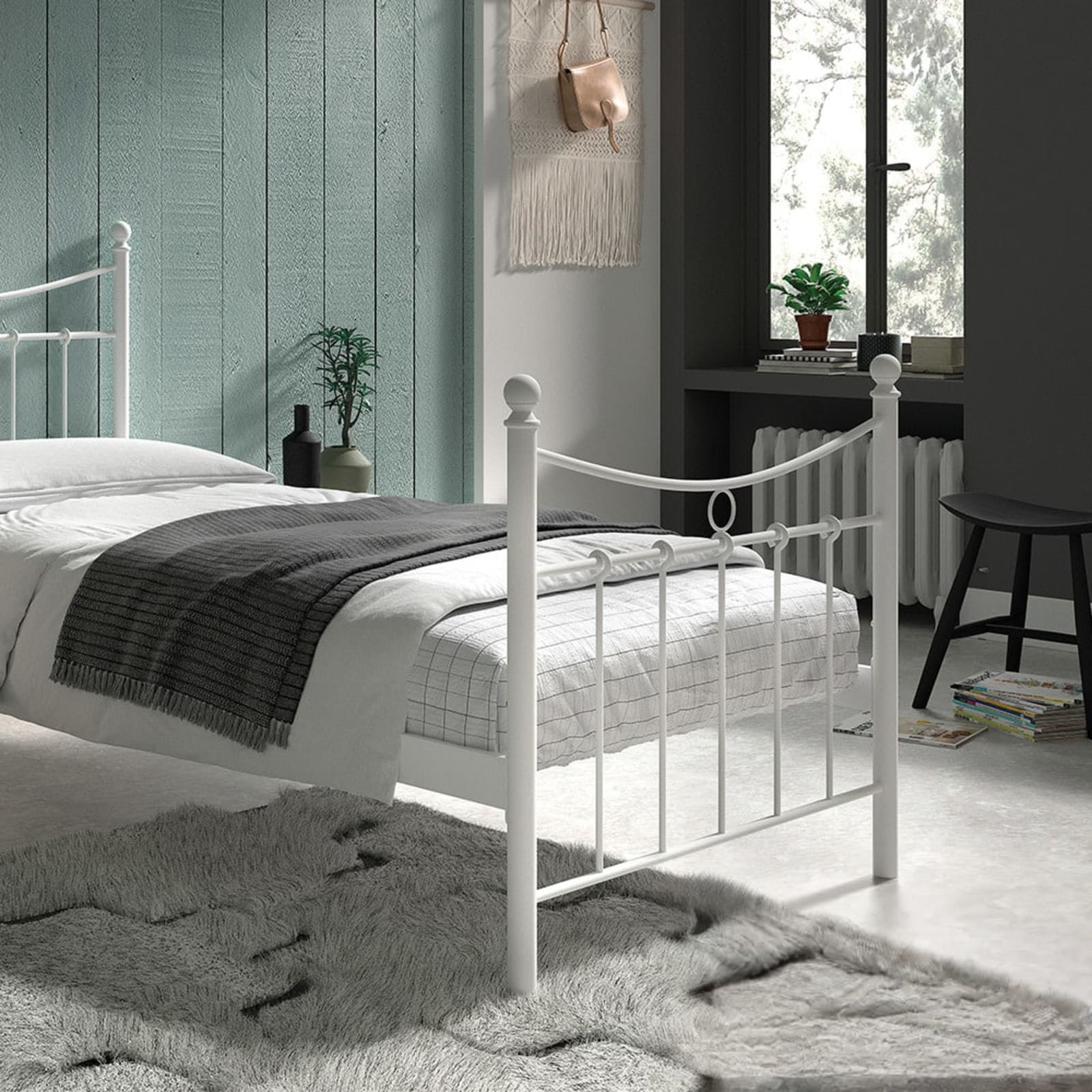 Bed 'Sacha' 90×200 met lattenbodem Wit — 1