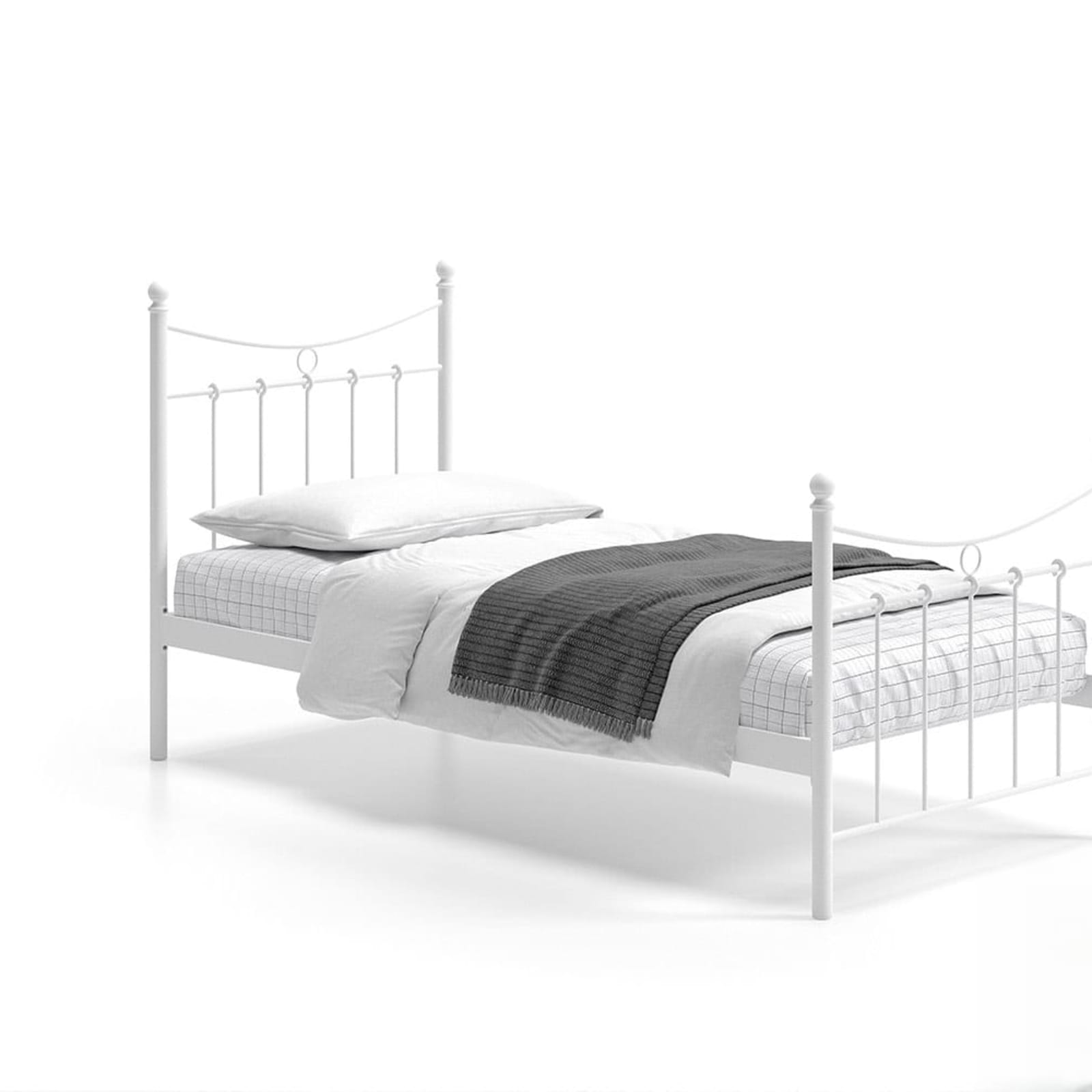 Bed 'Sacha' 90×200 met lattenbodem Wit — 5