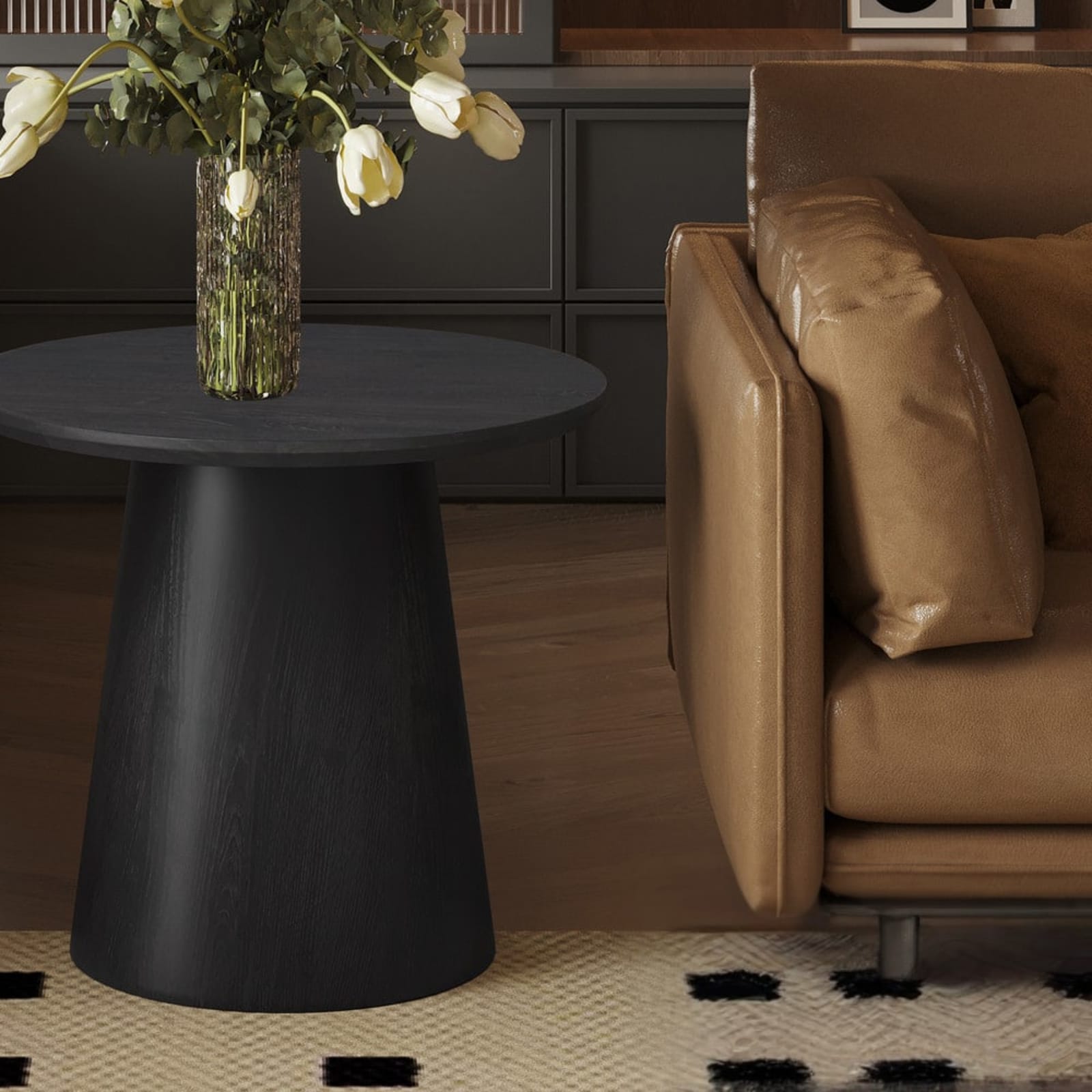 Bijzetttafel 'Miklos' 60 cm Rond Decor Donkerbruin — 2