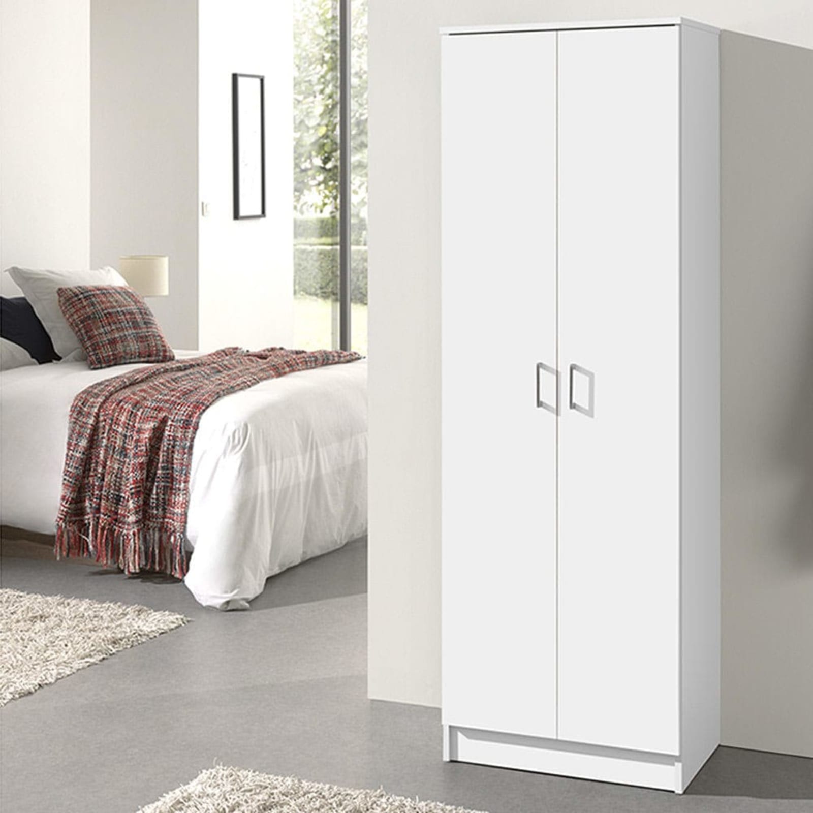 Opbergkast 'Ray' 2 deuren en 4 legplanken 60 cm Wit — 1