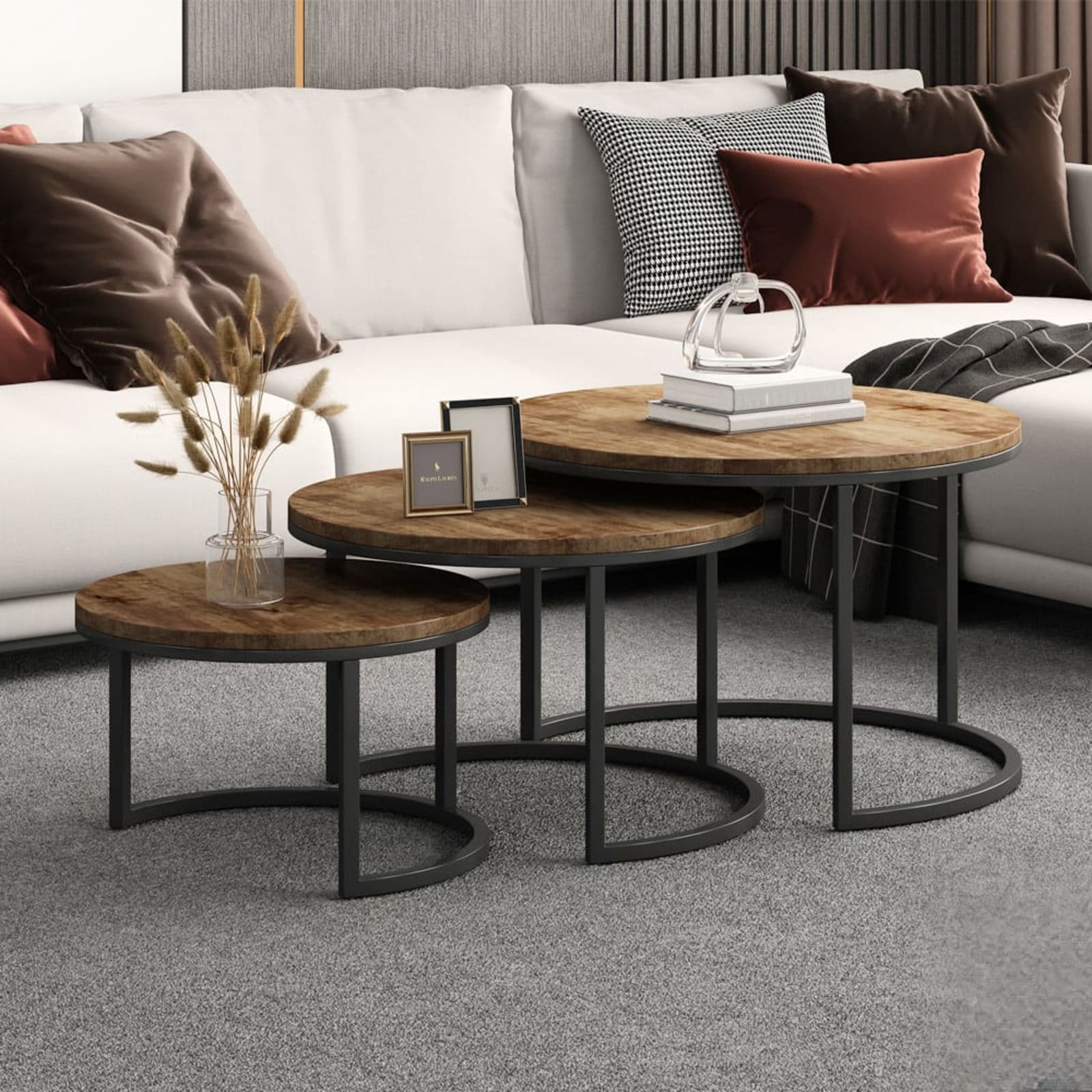 Salontafel 'Arnod' 3-delig Mango hout — 3