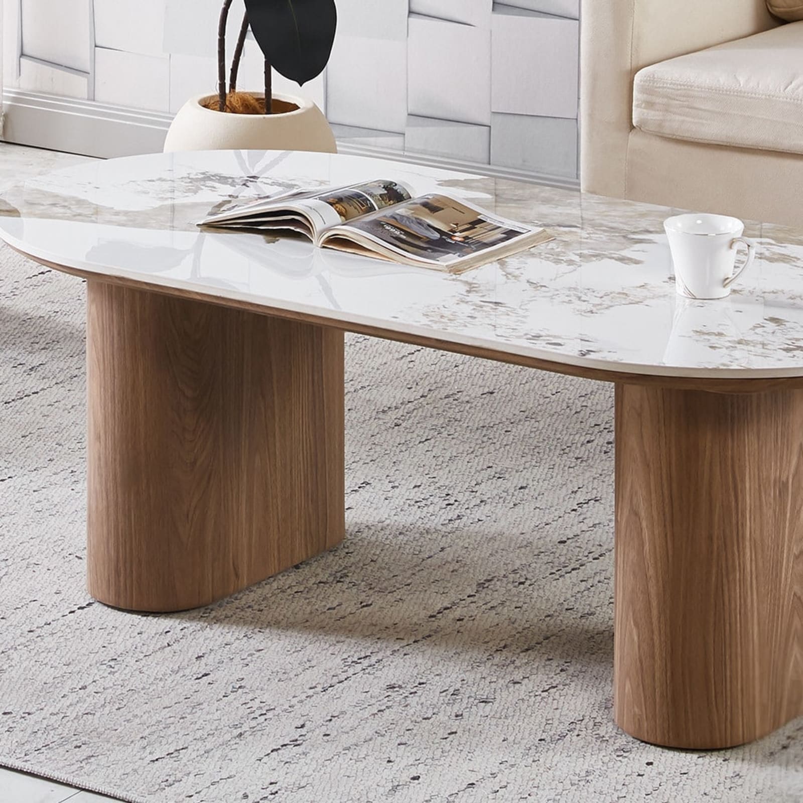 Salontafel 'Evora' Glanzend Steen Pandora — 2
