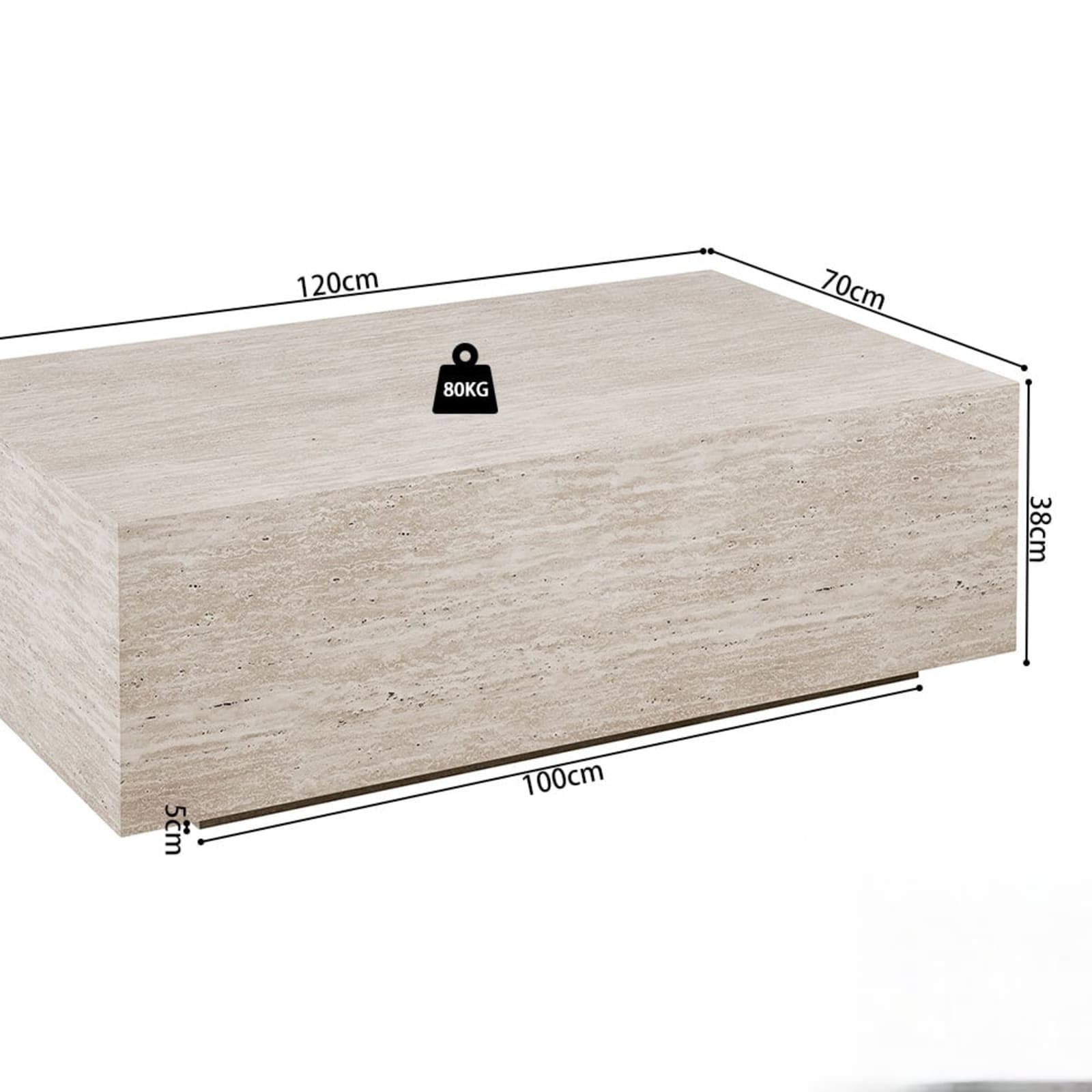 Salontafel 'Jacky' Decor Travertin Beige — 4