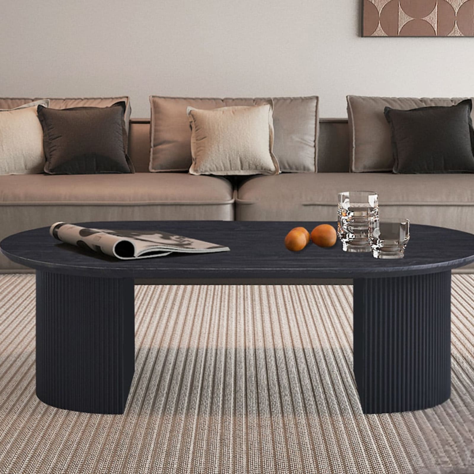 Salontafel 'Lagos' 120 cm Ovaal Decor Donkerbruin — 2