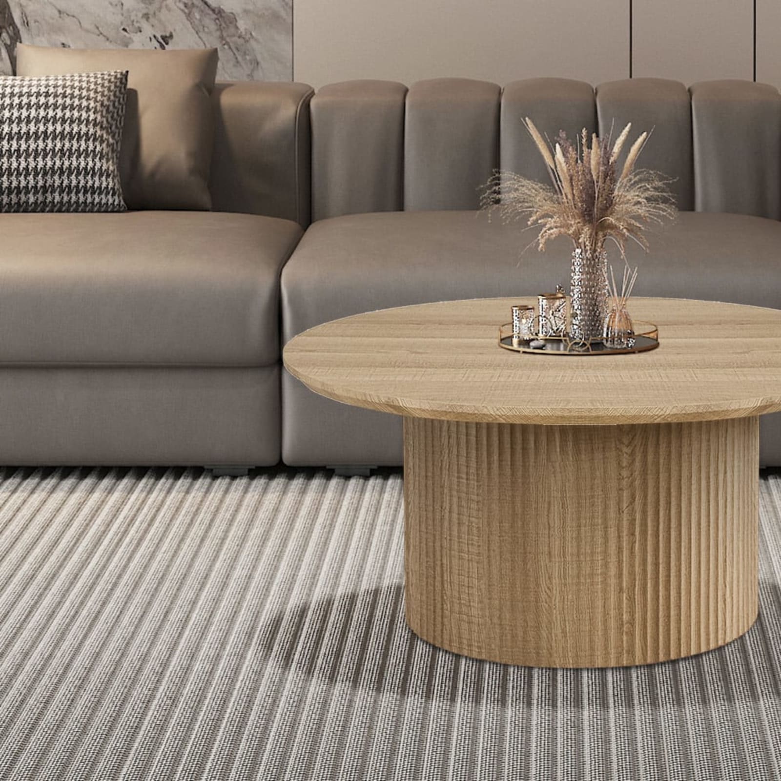 Salontafel 'Lagos' 80 cm Rond Decor Eik Naturel — 2