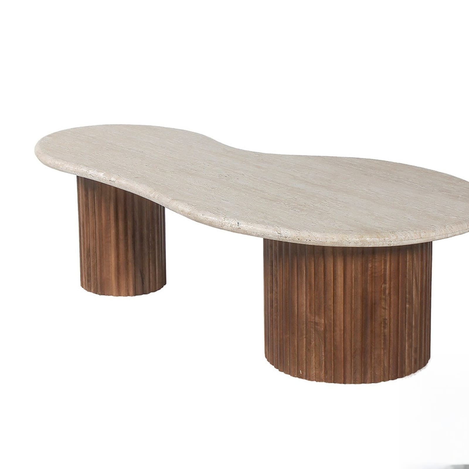 Salontafel 'Marlon' 120 cm Mango hout met Travertin Beige — 4