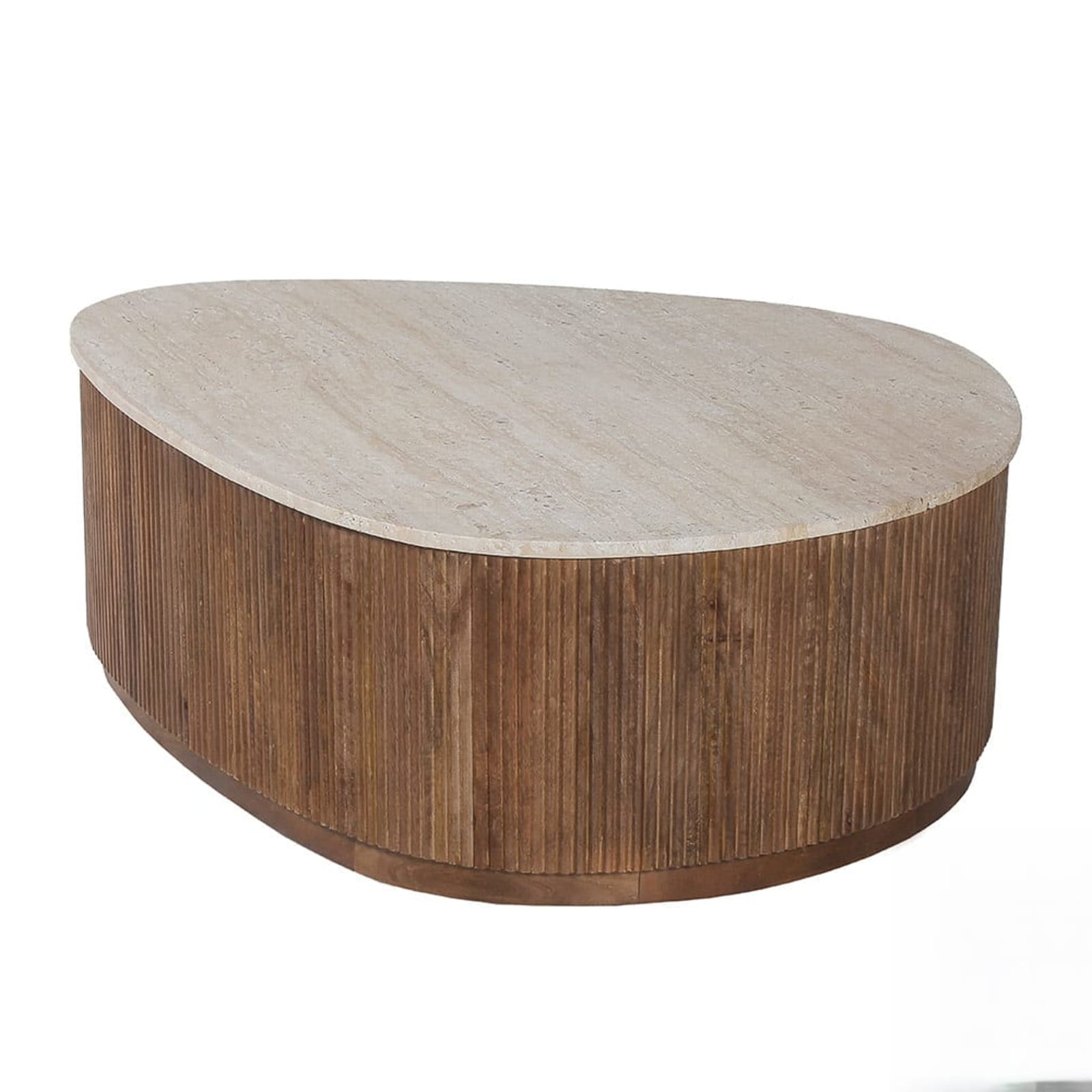 Salontafel 'Nolan' 100 cm Mango hout met Travertin Beige — 3