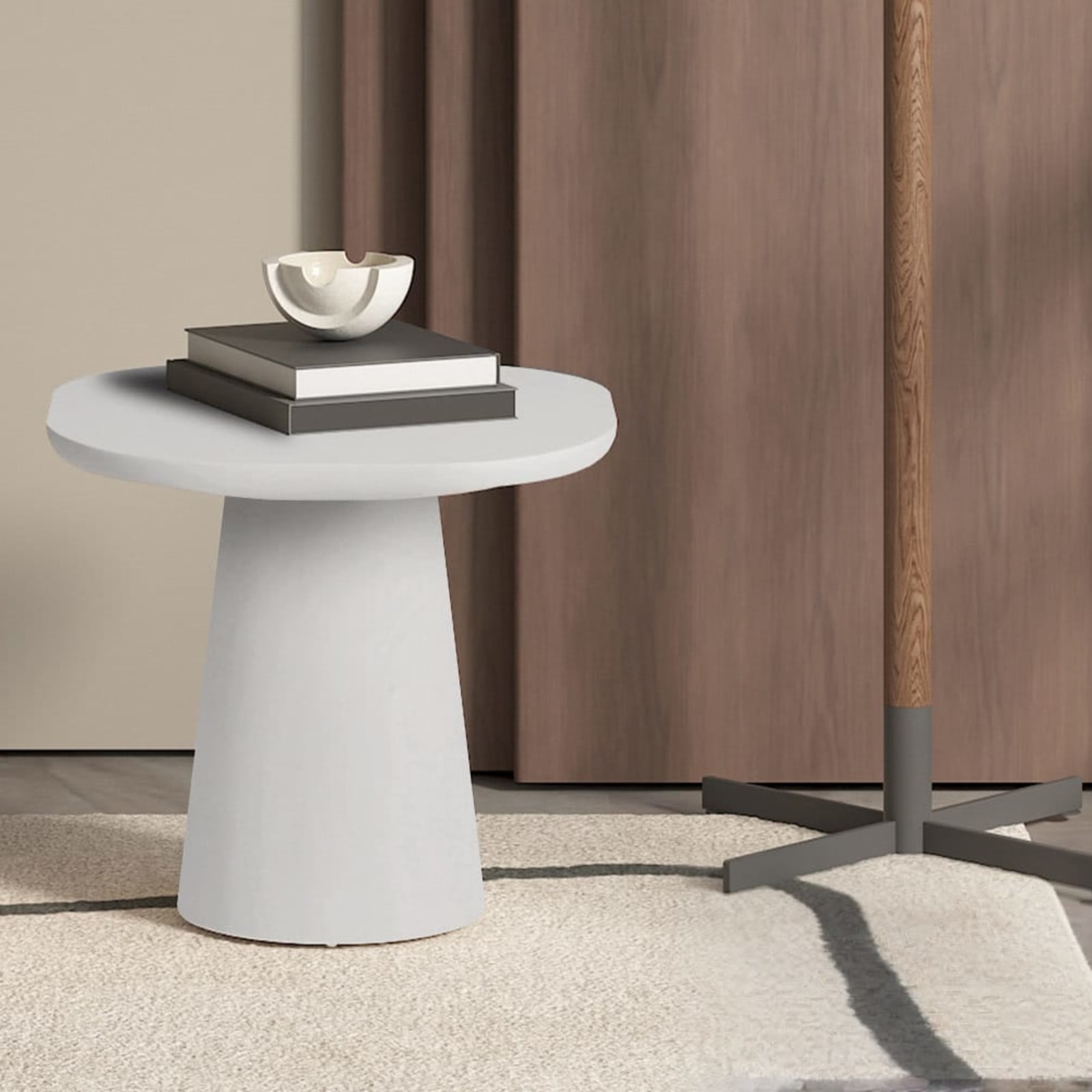 Salontafel 'Tavira' 55 cm Ovaal Cement Ecru — 2