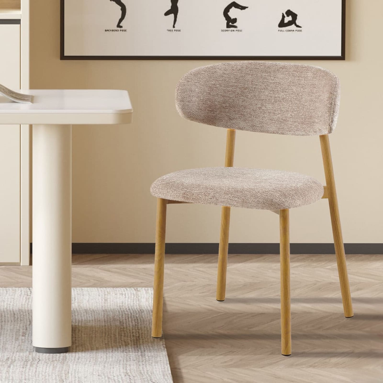 Stoel 'Coco' Naturel - Stof Fabb Raven 30 Zand — 2