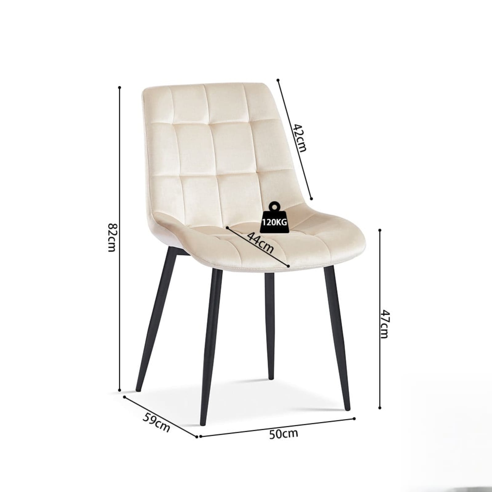 Stoel 'Juta' Fluweel Beige — 4