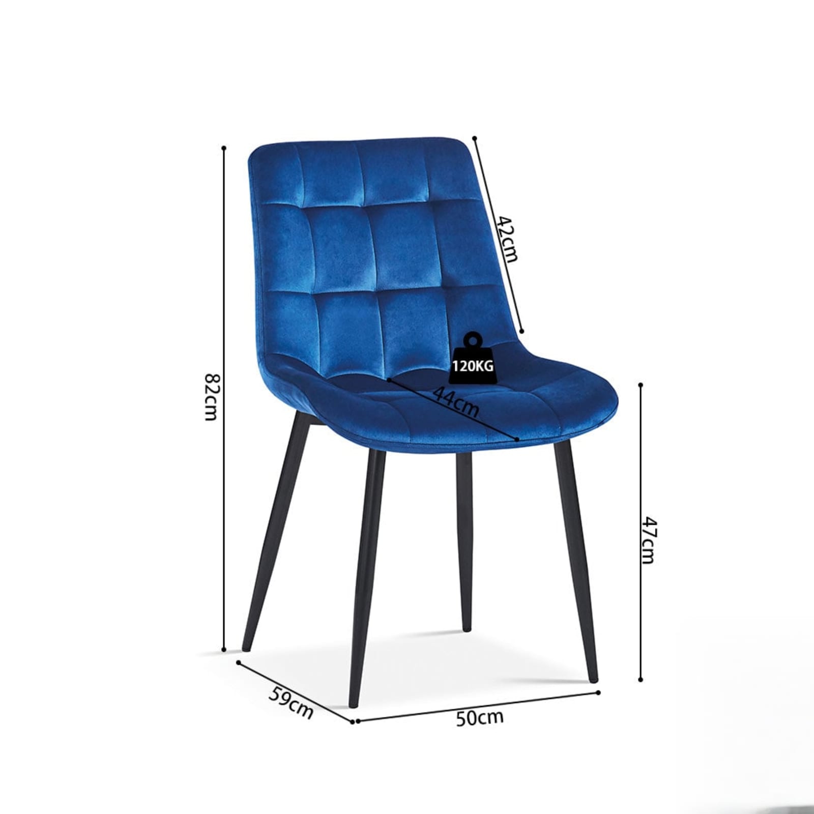 Stoel 'Juta' Fluweel Blauw — 4