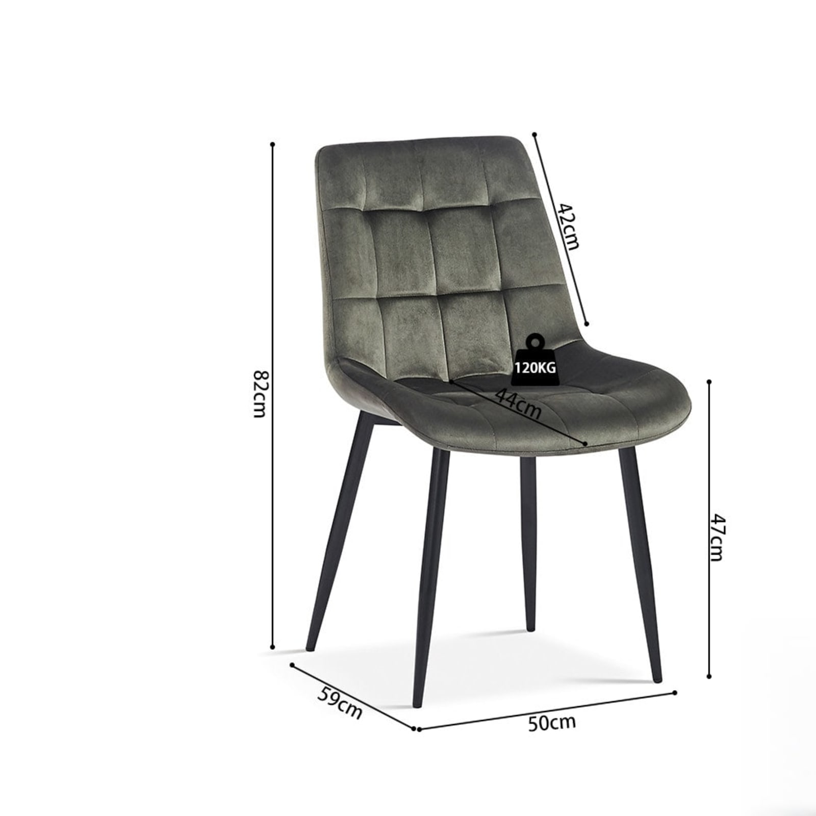 Stoel 'Juta' Fluweel Groen — 4