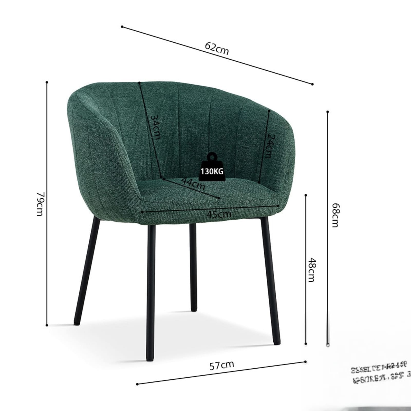 Stoel 'Sevilla' Stof Groen — 5