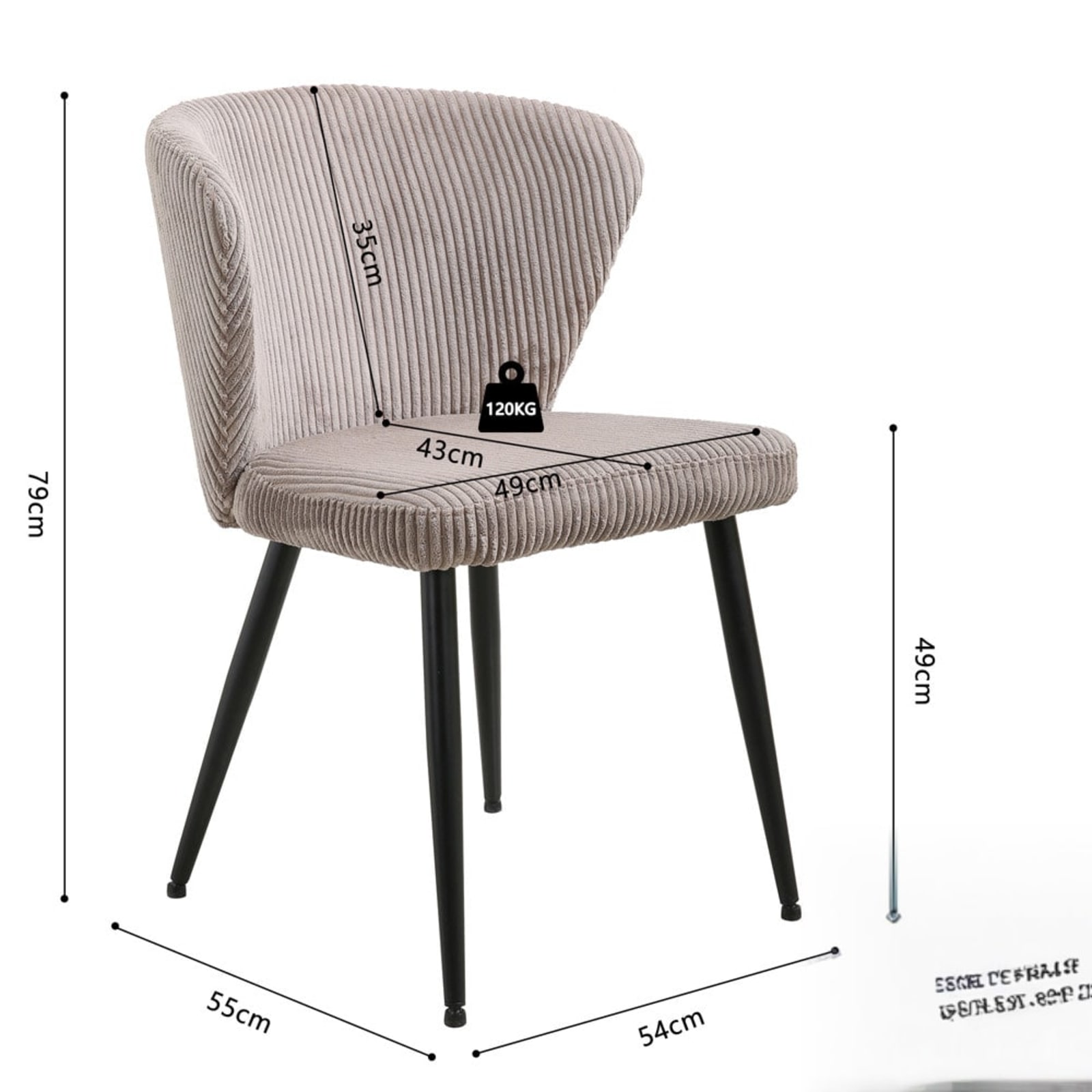 Stoel 'Tornado' Corduroy Fabb Hyper 38 Zand — 5