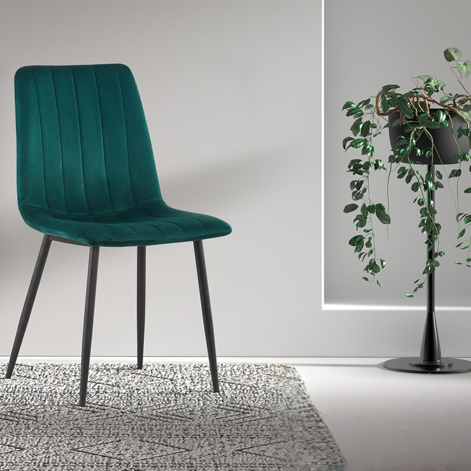 Stoel 'Willis' Fluweel Groen — 2