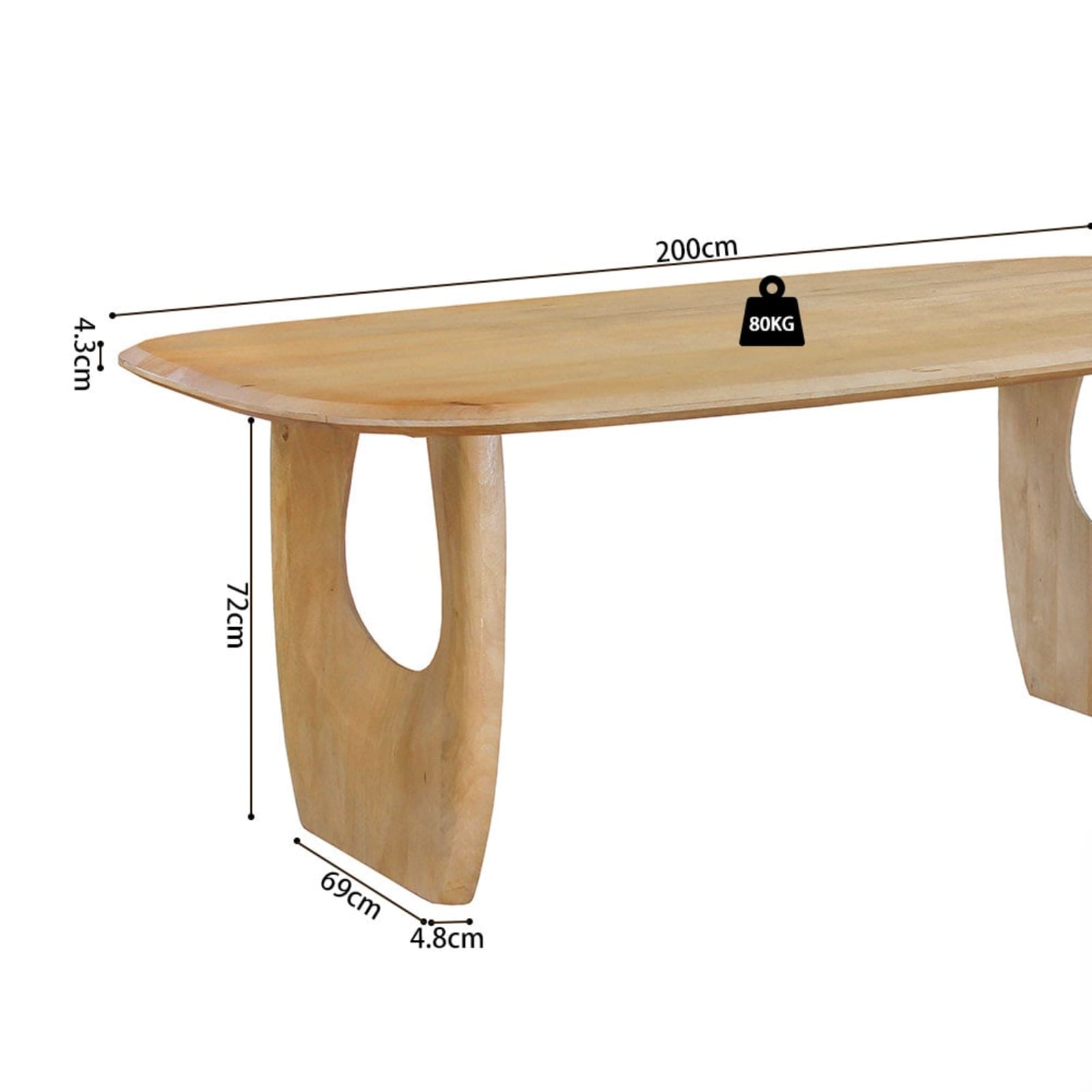 Tafel 'Braga' Deens Ovaal Mango hout Amandel — 4