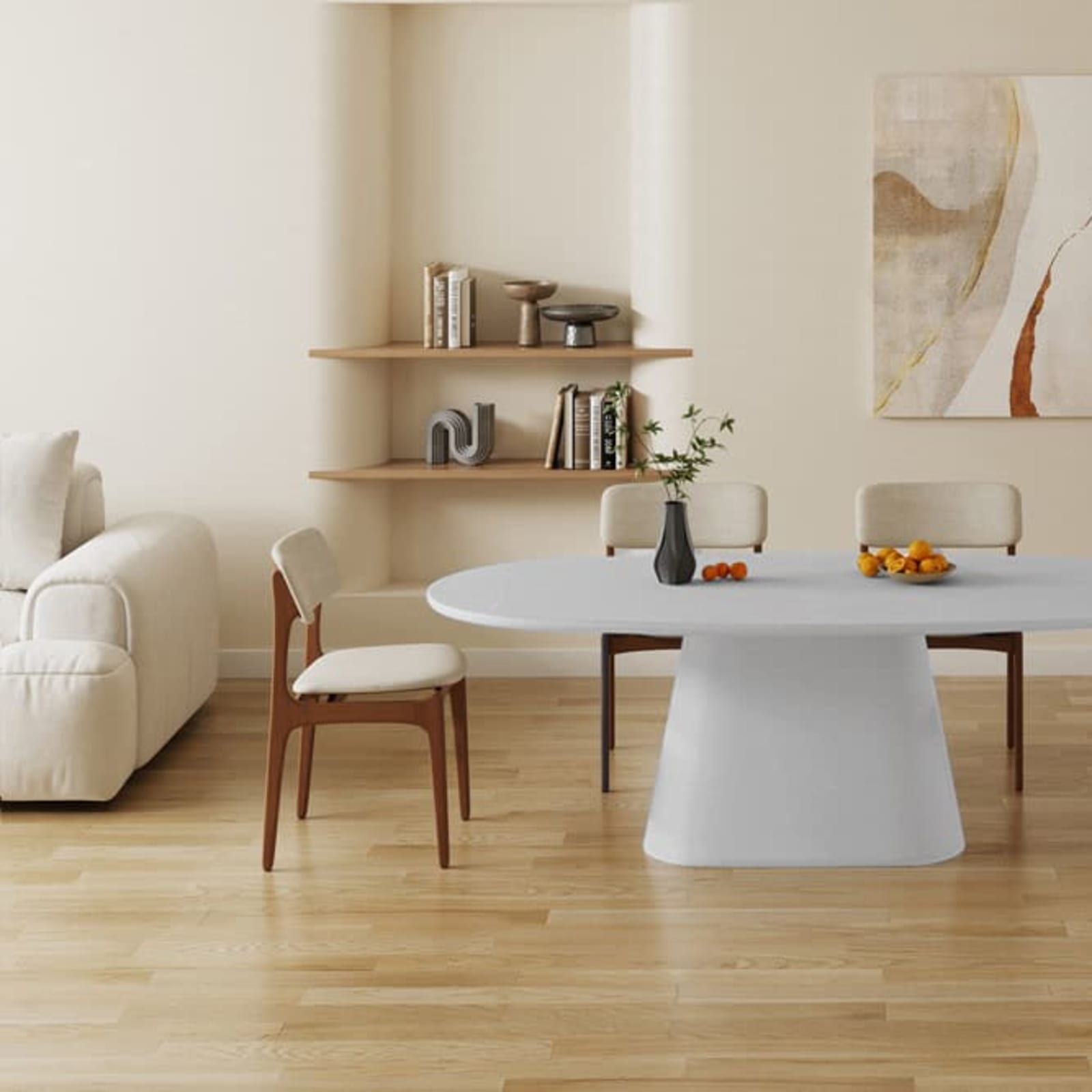 Tafel 'Tavira' 220 cm Ovaal Cement Ecru — 3