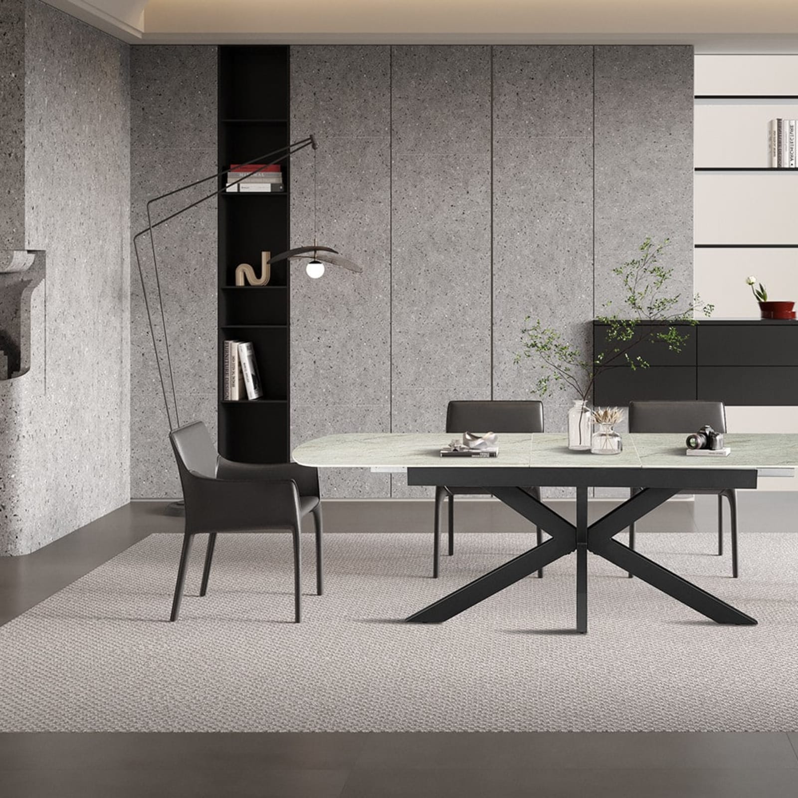 Uitschuifbare tafel 'Hestia' 180-220 cm Deens Ovaal Glanz. Steen Beige — 4