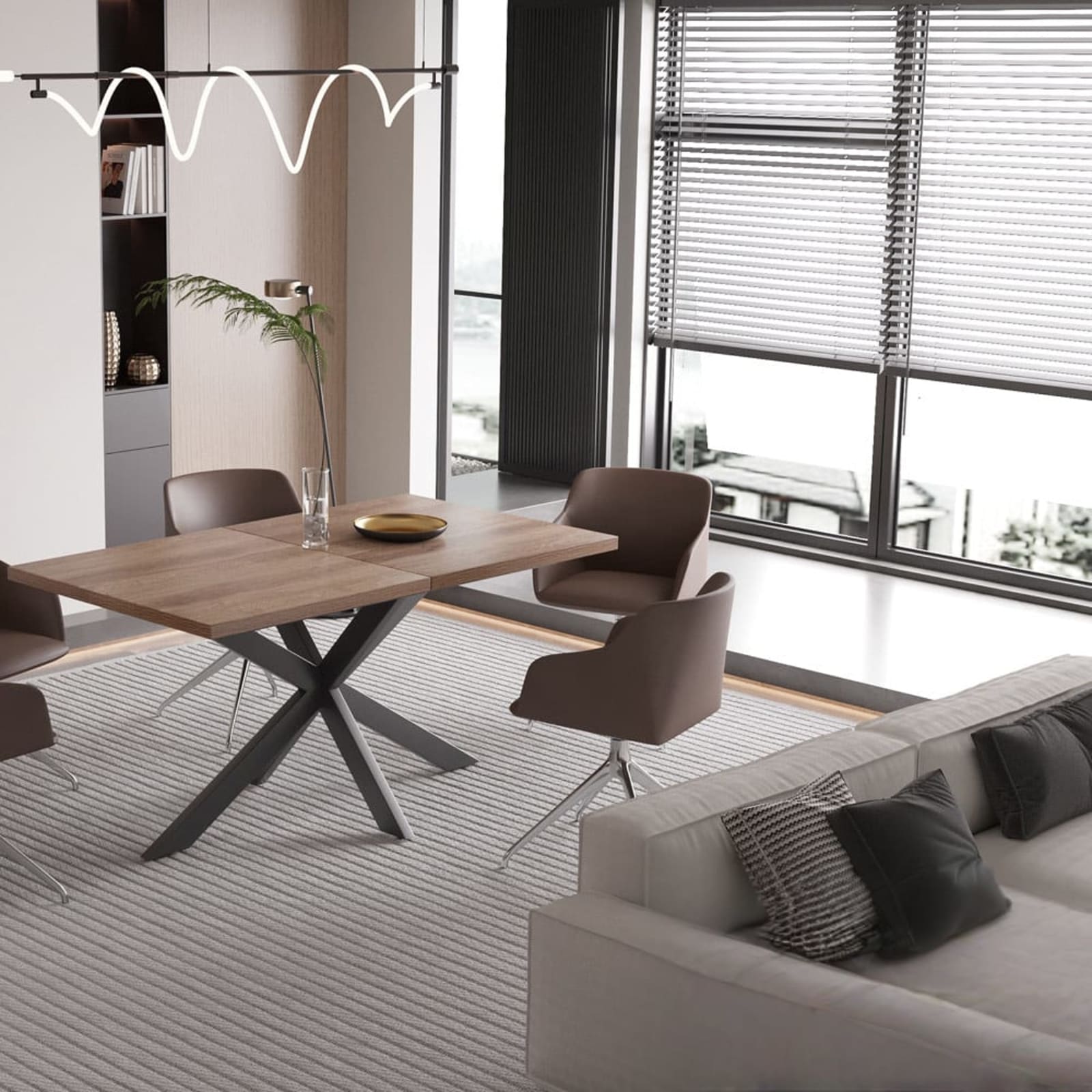 Uitschuifbare tafel 'Kos' 160-200 cm Donkerbruin — 3