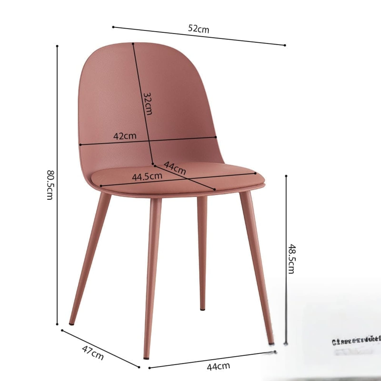 Stoel 'Jasmin' Zitting PP kussen PU Terracotta — 4
