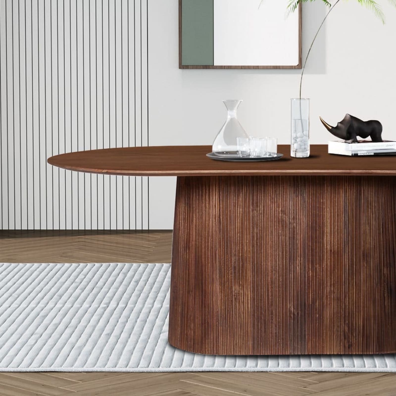 Tafel 'Miguel' 200 cm Ovaal Mango hout Lichtbruin — 2