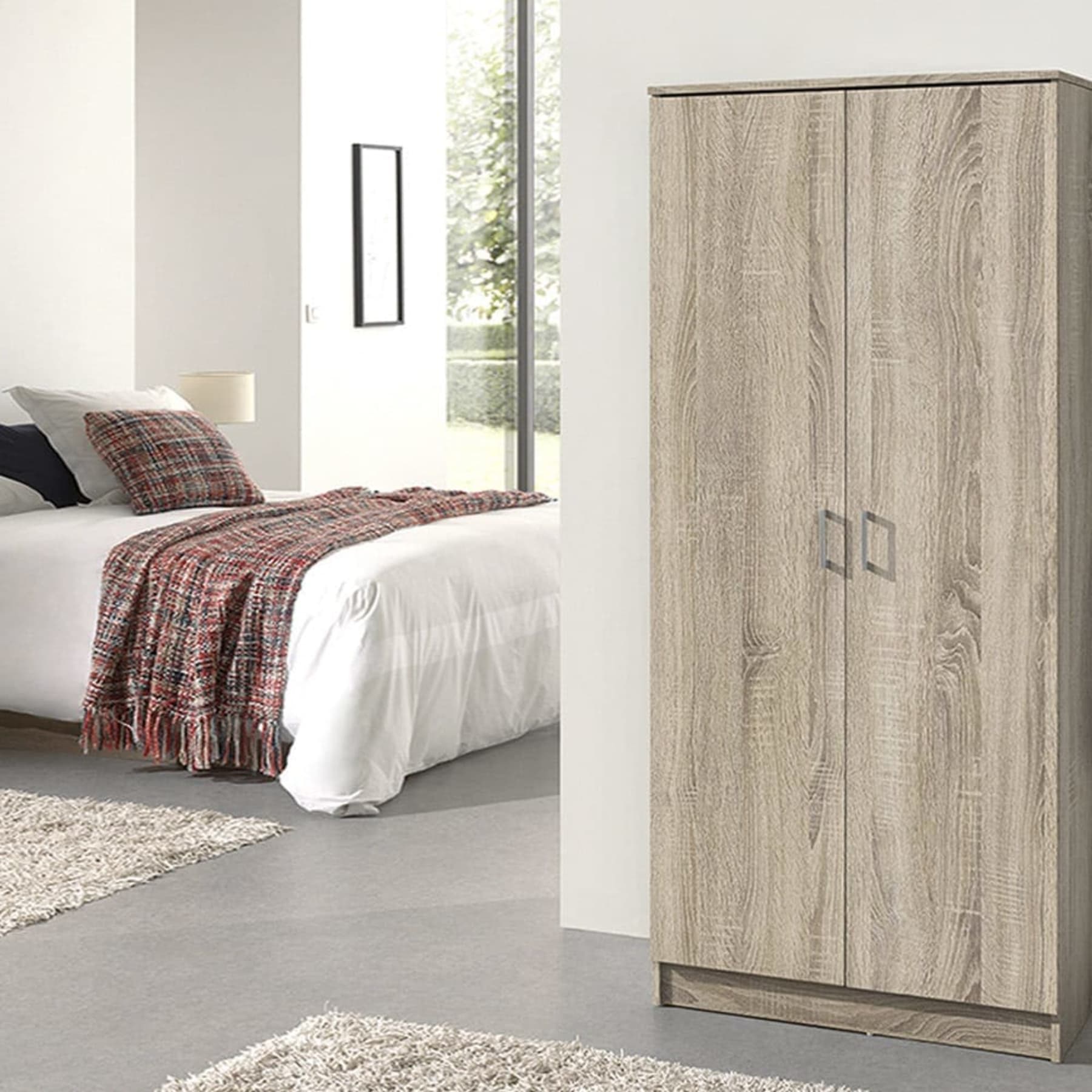 Opbergkast 'Ray' 2 deuren en 4 legplanken 80 cm Sonoma
