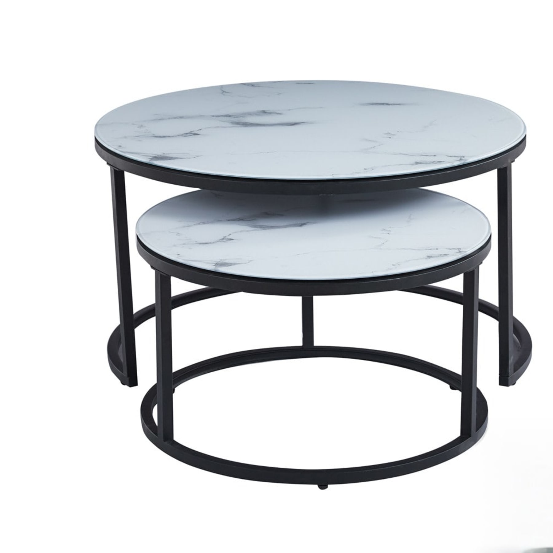 Salontafel 'Boston' Decor Glas Marmer Wit