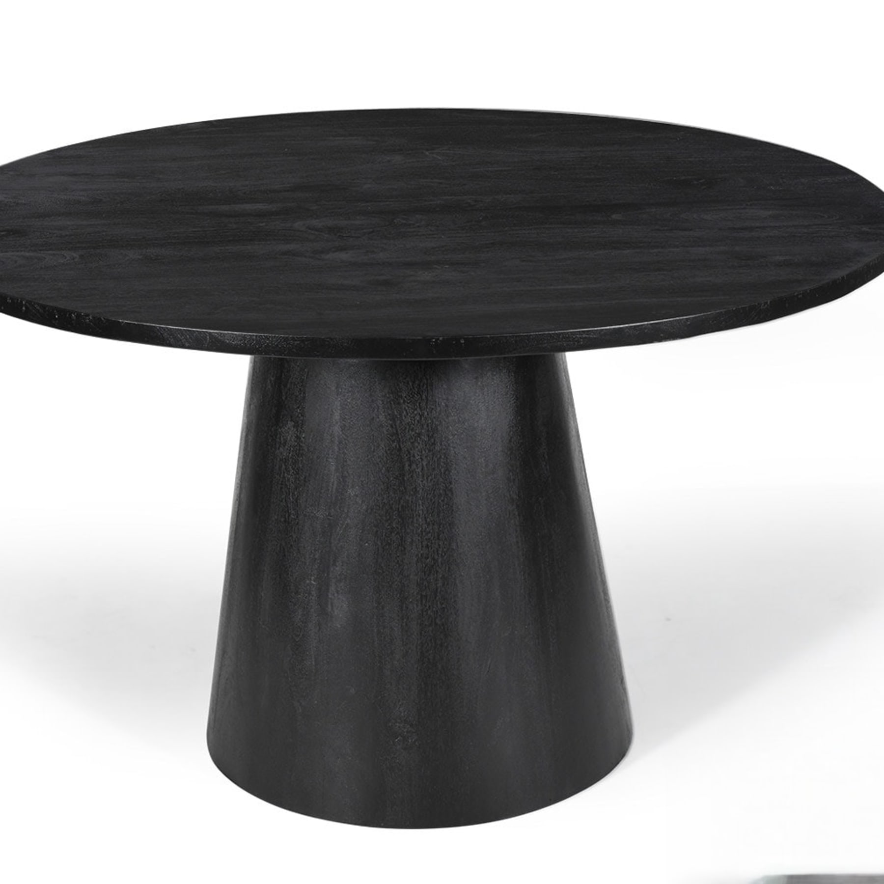 Tafel 'Tommy' 130 cm Rond Mango hout  Zwart