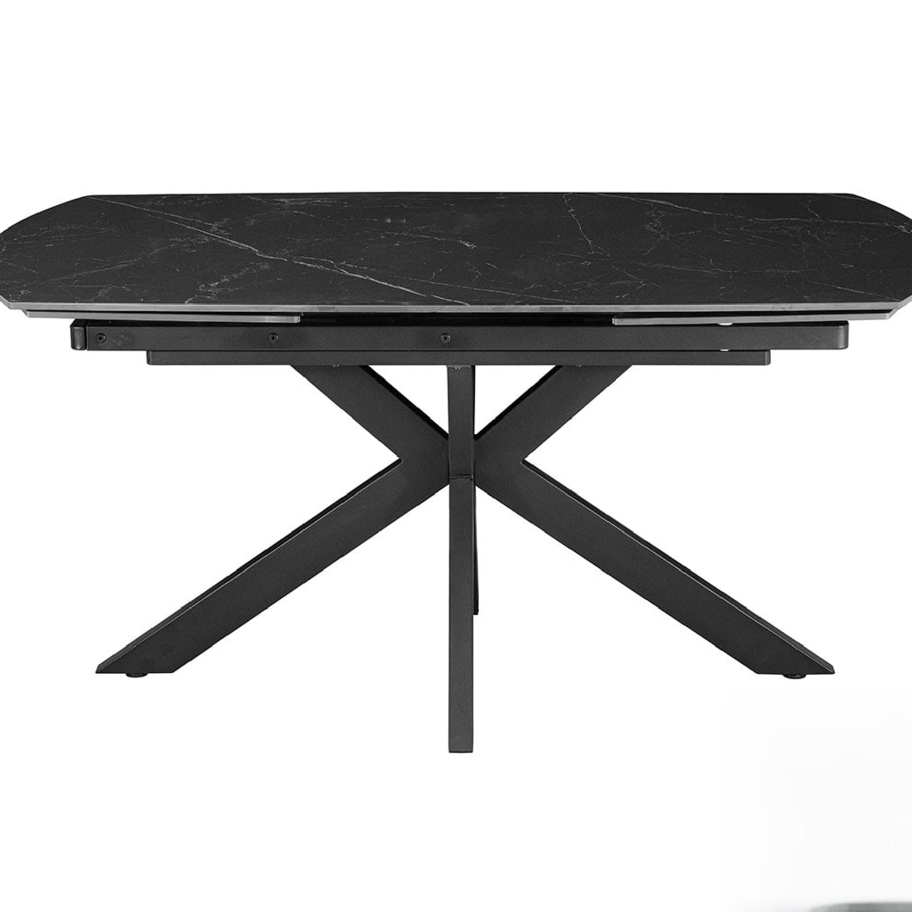 Uitschuifbare tafel 'Ares' 160-240 cm Deens Ovaal Steen Zwart