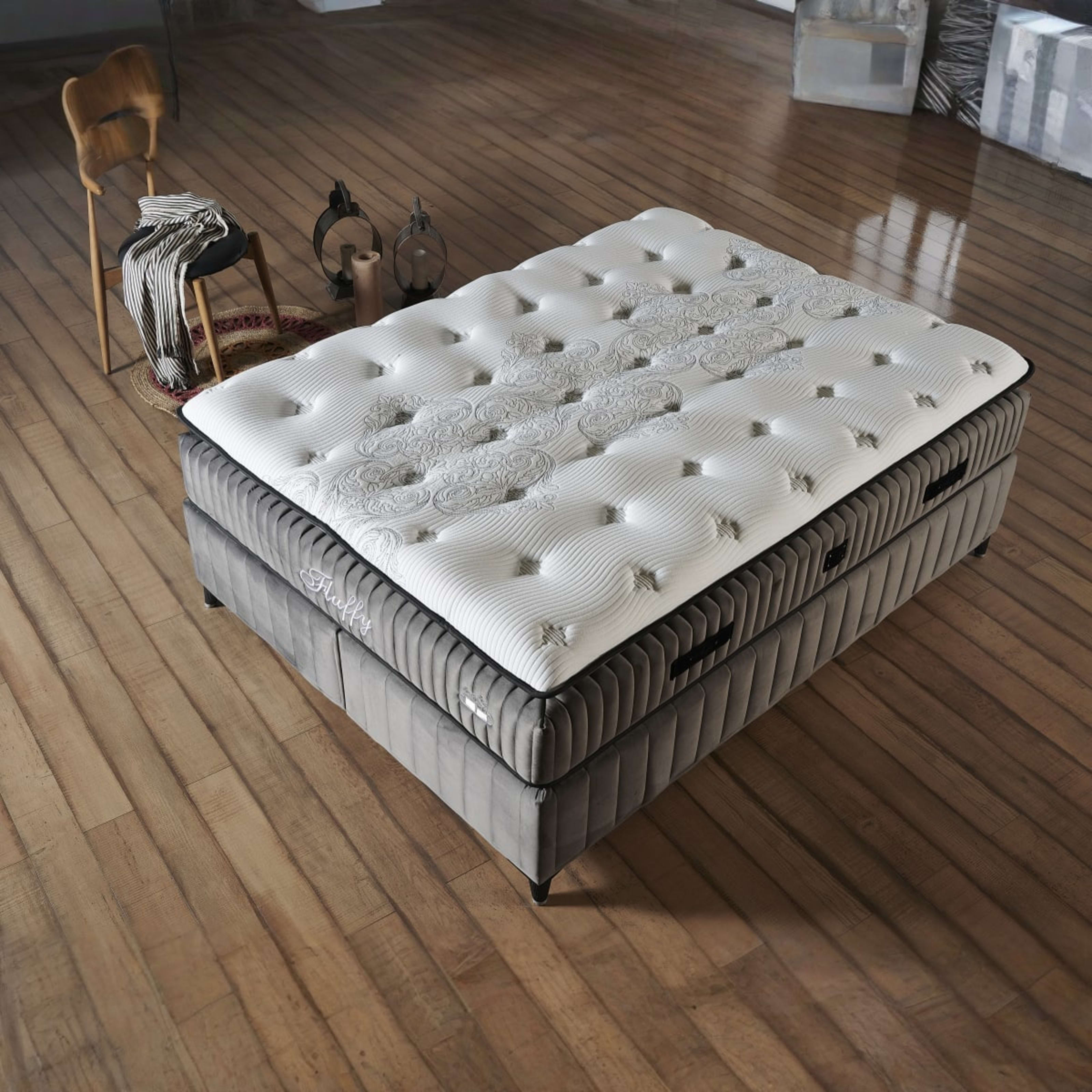 Fluffy Boxspring Grijs — 5